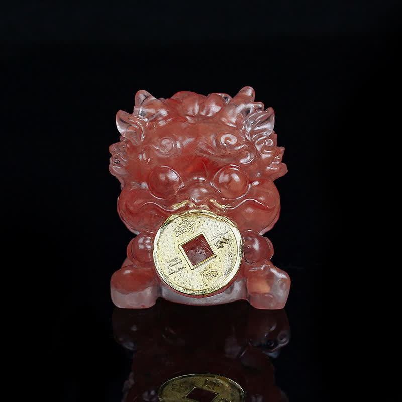 Handmade Cute PiXiu Gold Coin Crystal Fengshui Energy Wealth Fortune Home Decoration - Image 11