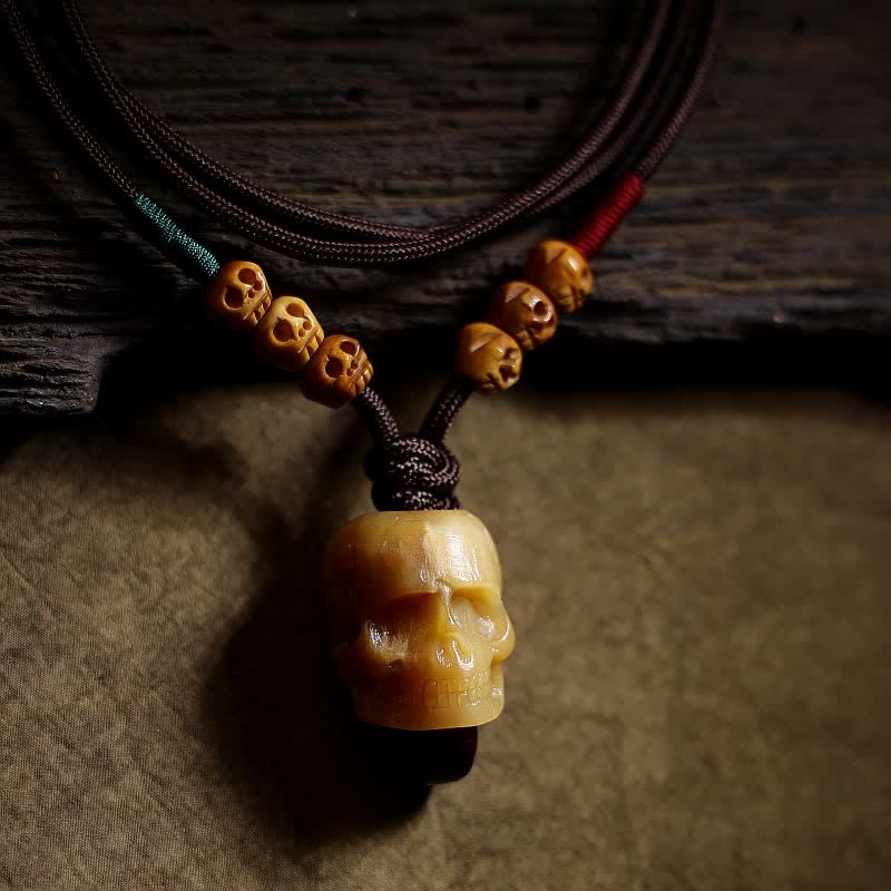 Tibetan Camel Bone Skull The Lord of the Corpse Forest Protection Necklace Pendant - Image 3