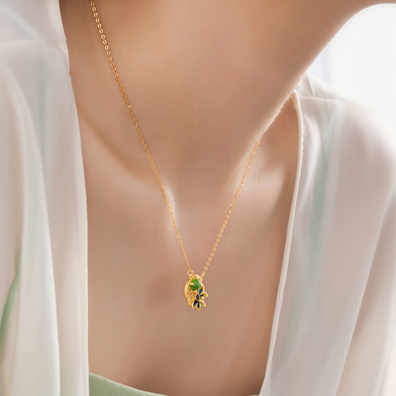 925 Sterling Silver Four Leaf Clover Flower Hetian Cyan Jade Pearl Healing Necklace Pendant Bracelet Earrings Set - Image 7