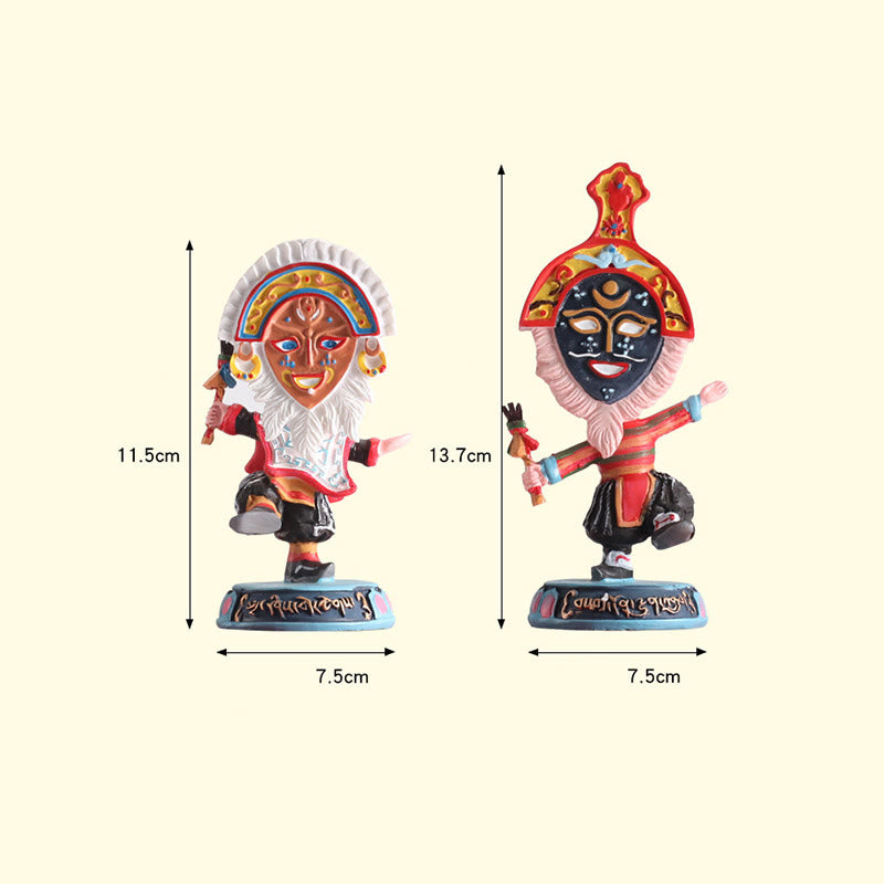 Tibetan Opera Face Mask Puppet Home Office Car Decoration Ornament - Image 7