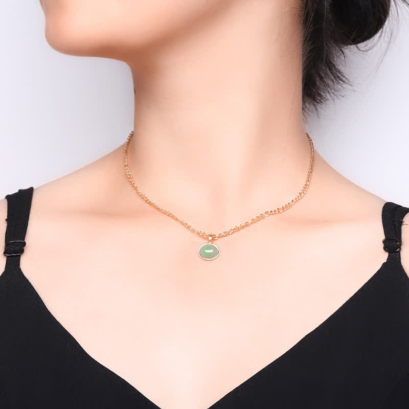 Oval Turquoise Strength Titanium Steel Necklace Pendant - Image 3