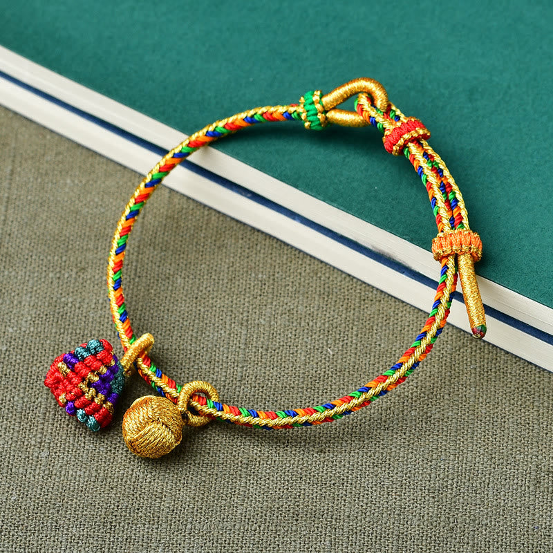 Colorful Rope Luck Handmade Zongzi Golden Ball Charm Bracelet - Image 12