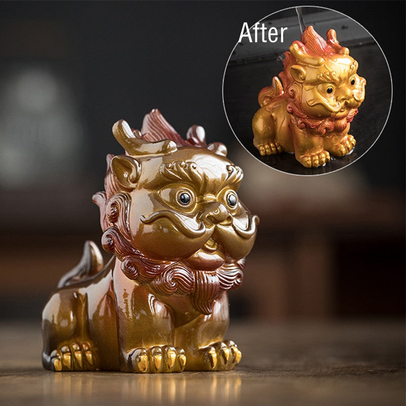 Color Changing Small PiXiu Resin Tea Pet Wealth Home Figurine Decoration - Image 3