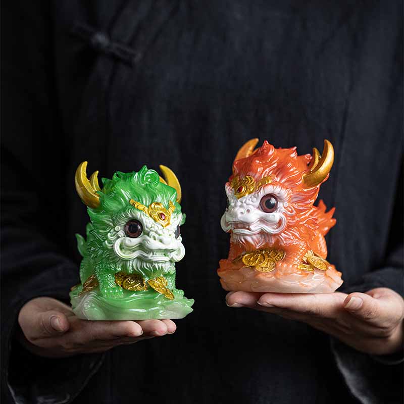 Color Changing Small Kirin Resin Tea Pet Home Figurine Decoration - Image 20
