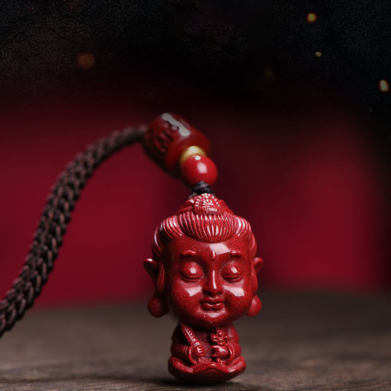 Chinese Zodiac Natal Buddha Natural Cinnabar Amulet Keep Away Evil Spirits Necklace Pendant - Image 7