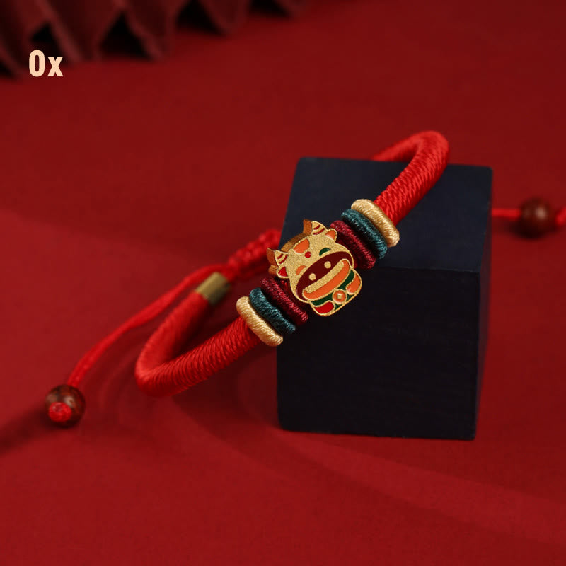 Handmade 925 Sterling Silver Year of the Dragon Cute Chinese Zodiac Luck Braided Red Bracelet - Image 12