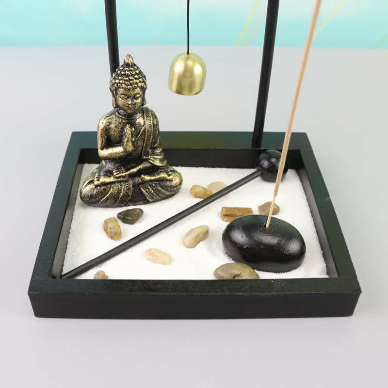 Buddha Statue Rocks Meditation Peace Zen Garden Set Home Decoration - Image 7