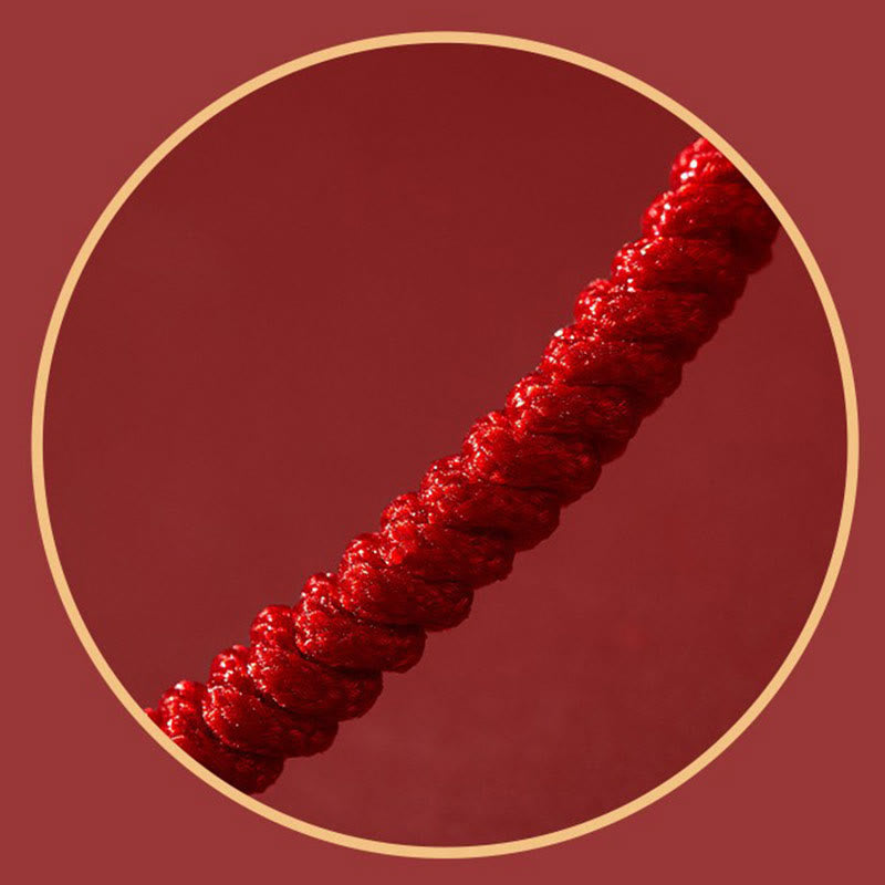 Handmade Lotus Cinnabar Peace Buckle Blessing Braid Bracelet - Image 13