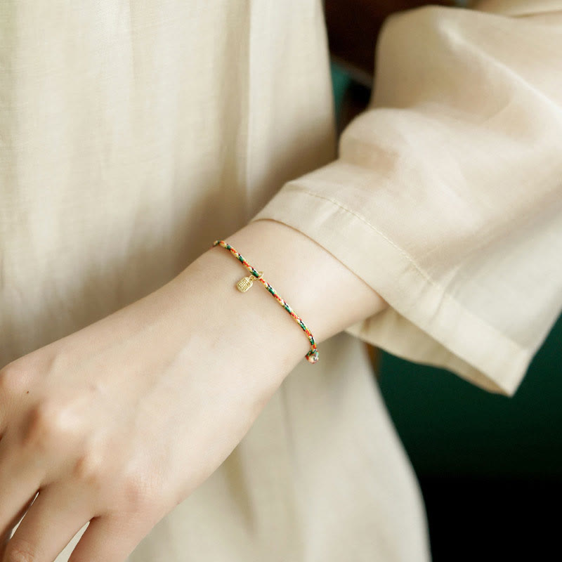 Auspicious Fu Character Peace And Joy Luck Handmade Multicolored Child Adult Bracelet - Image 7