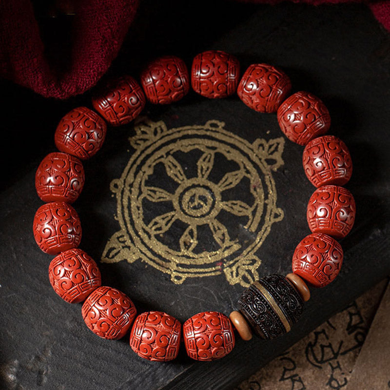 Natural Cinnabar Ebony Calm Blessing Bracelet