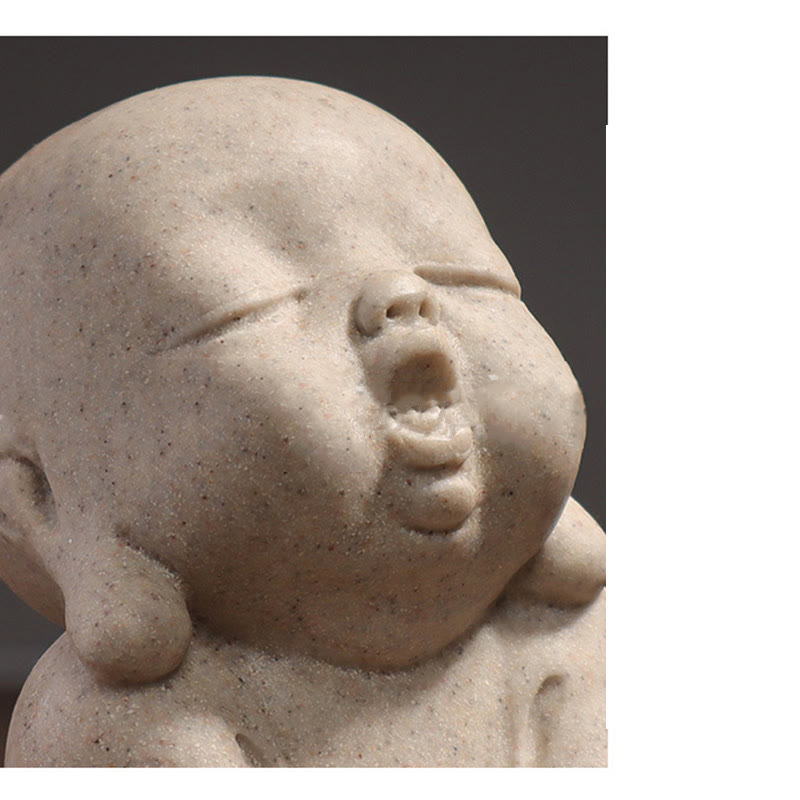 Tibetan Meditation Buddha Monk Blessing Serenity Resin Home Decoration - Image 9