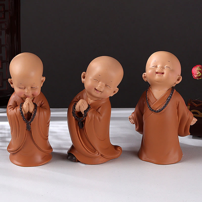 Small Mini Meditation Praying Monk Serenity Resin Home Decoration - Image 21