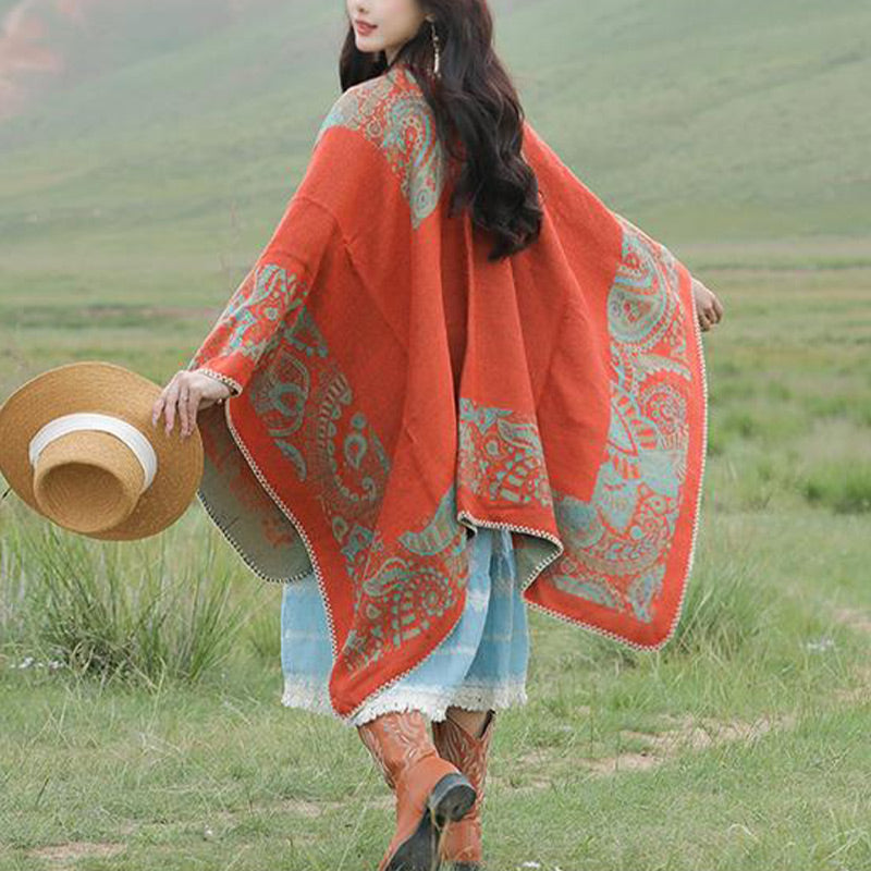 Tibetan Shawl Simple Pattern Winter Cozy Travel Scarf Wrap - Image 20