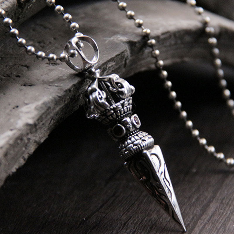925 Sterling Silver Vajra Spiritual Power Necklace Pendant