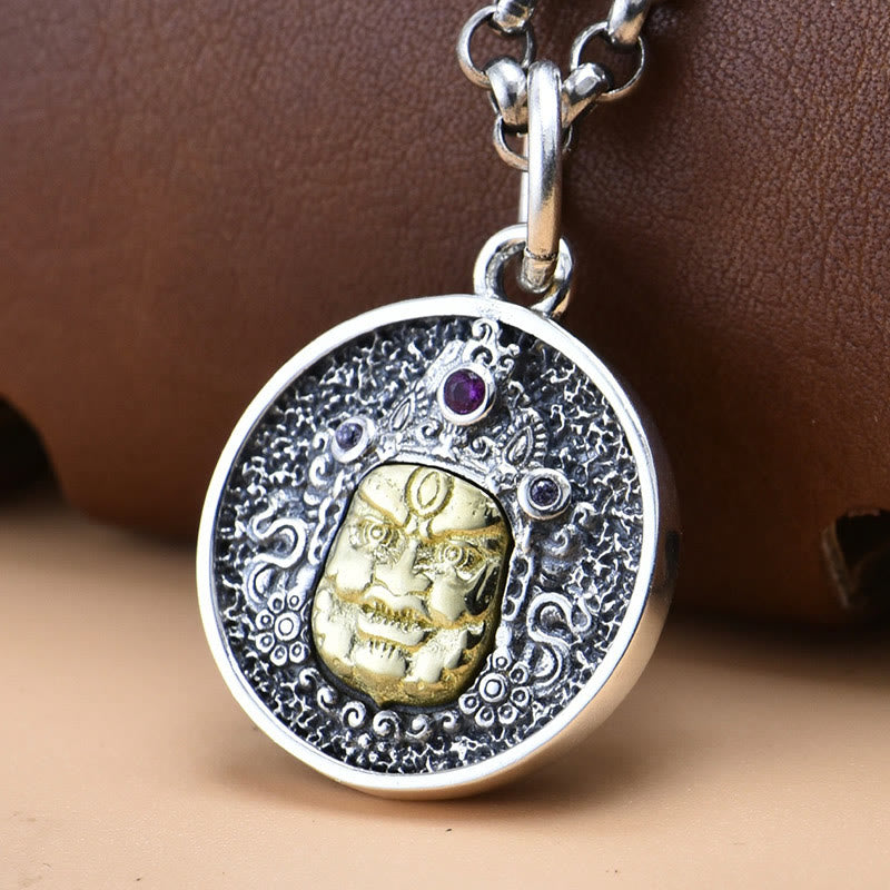 925 Sterling Silver Zakiram Goddess of Wealth Dorje Vajra Spiritual Necklace Pendant