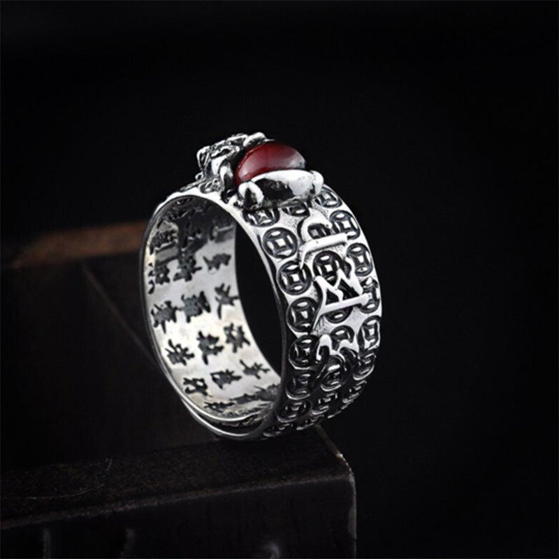 FengShui PiXiu Red Garnet Wealth Ring - Image 4