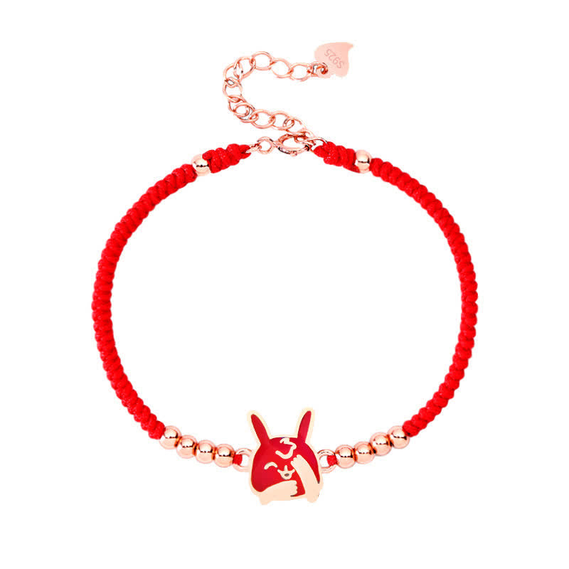 925 Sterling Silver Chinese Zodiac Luck Faith Discolor Red String Bracelet - Image 24
