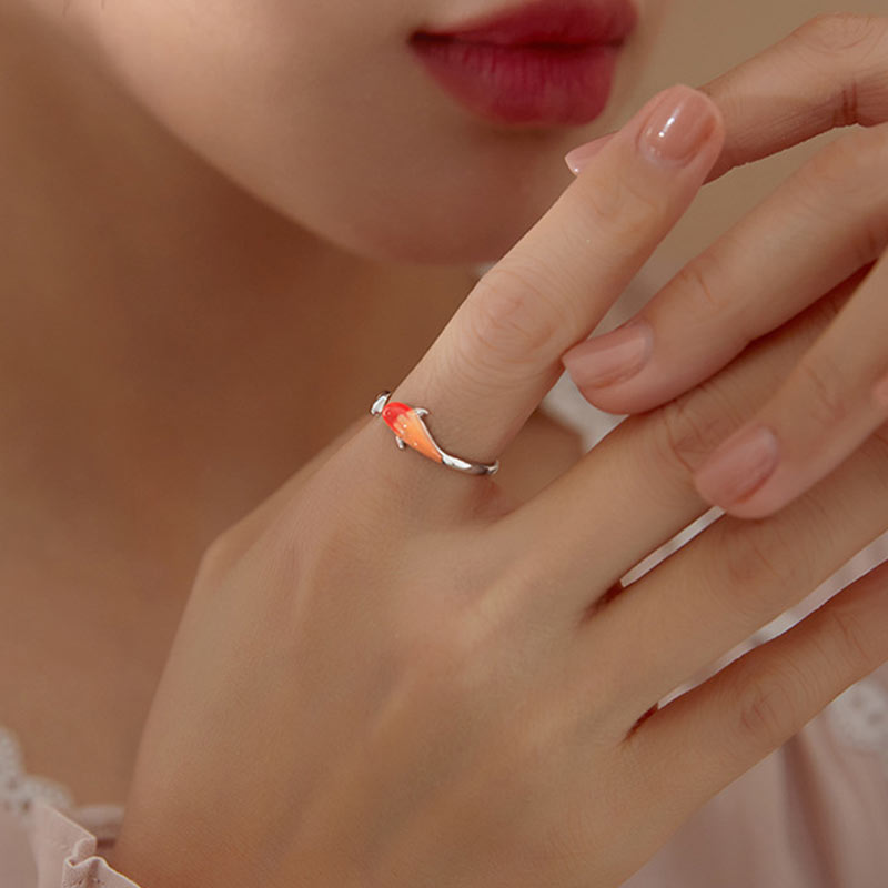Koi Fish Copper Balance Luck Adjustable Ring - Image 4