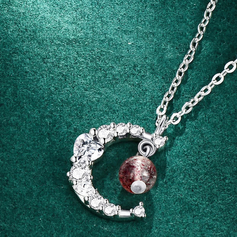 Strawberry Quartz Blue Crystal Love Healing Necklace - Image 4