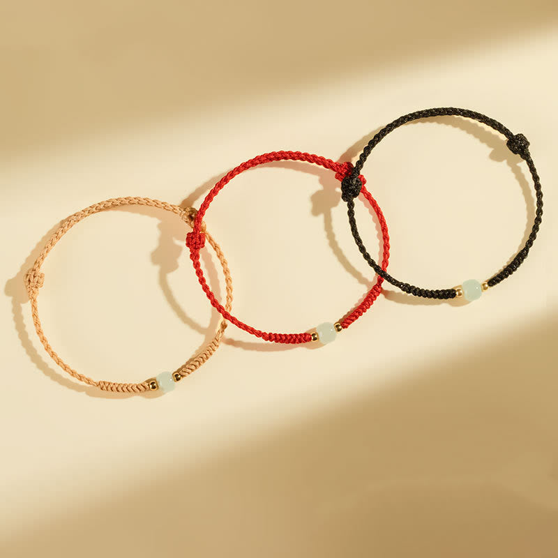 Handcrafted Jade Lucky Bead Abundance Braided Bracelet - Image 9