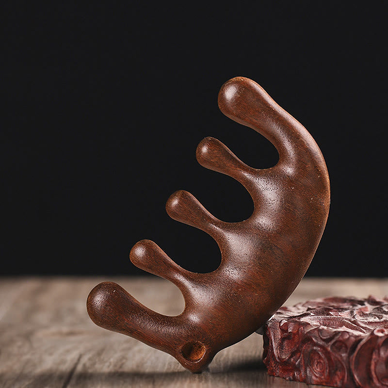 Simple Green Sandalwood Soothing Tassel Massage Comb - Image 10