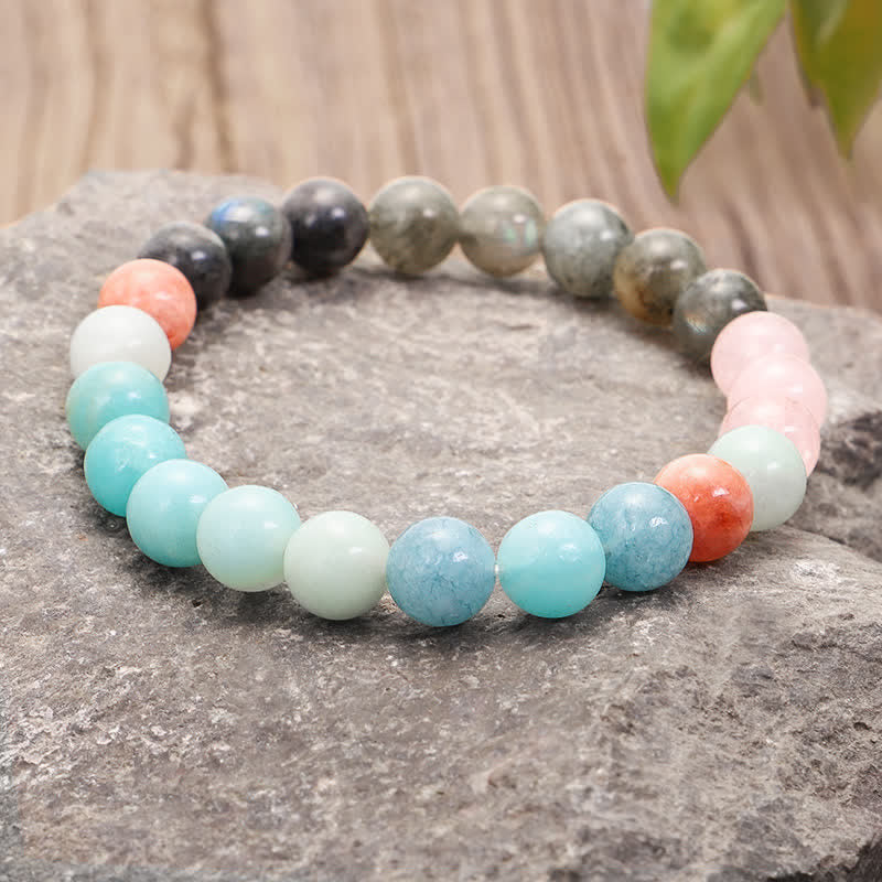 108 Mala Beads Amazonite Black Glitter Stone Positive Tassel Bracelet (Extra 30% Off | USE CODE: FS30) - Image 9
