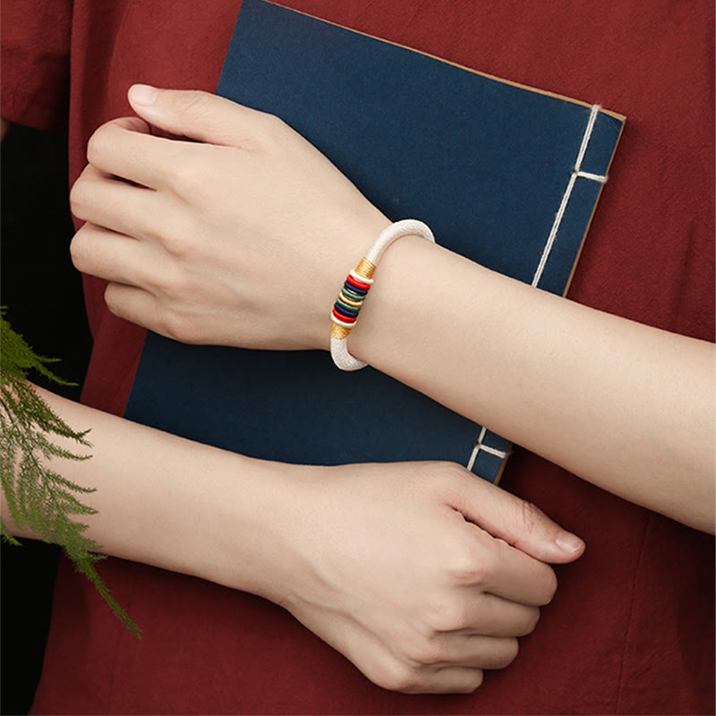 Tibetan Handmade Colorful King Kong Knot Five Elements Luck Braid String Bracelet - Image 19