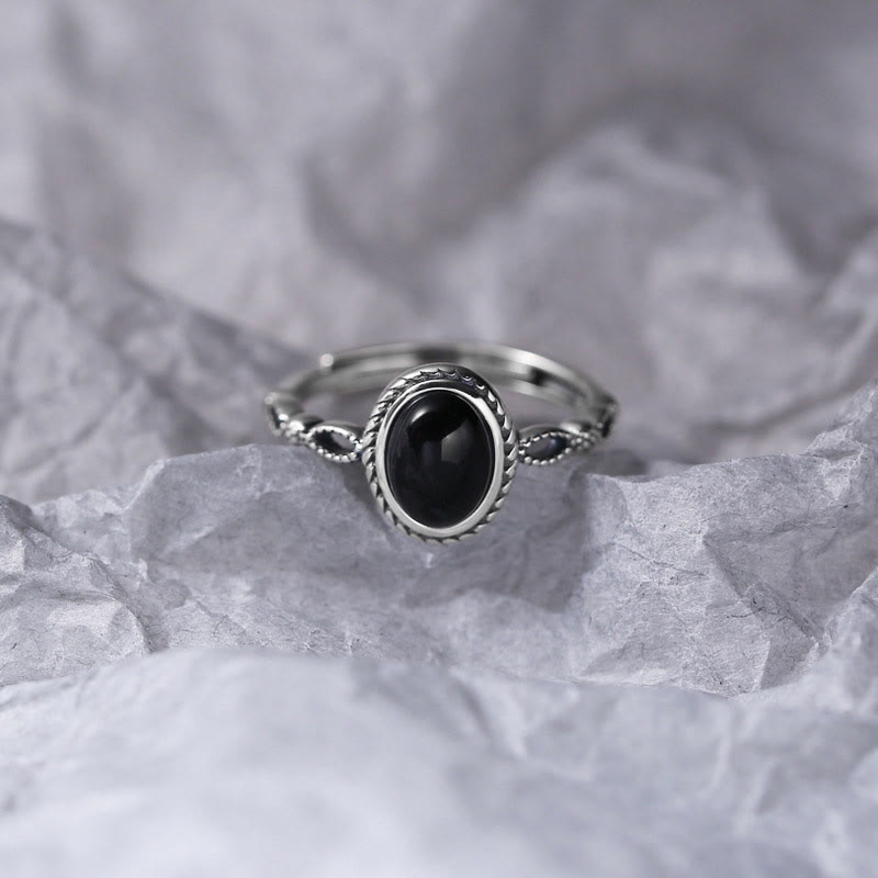 925 Sterling Silver Black Onyx Fortune Ring - Image 5