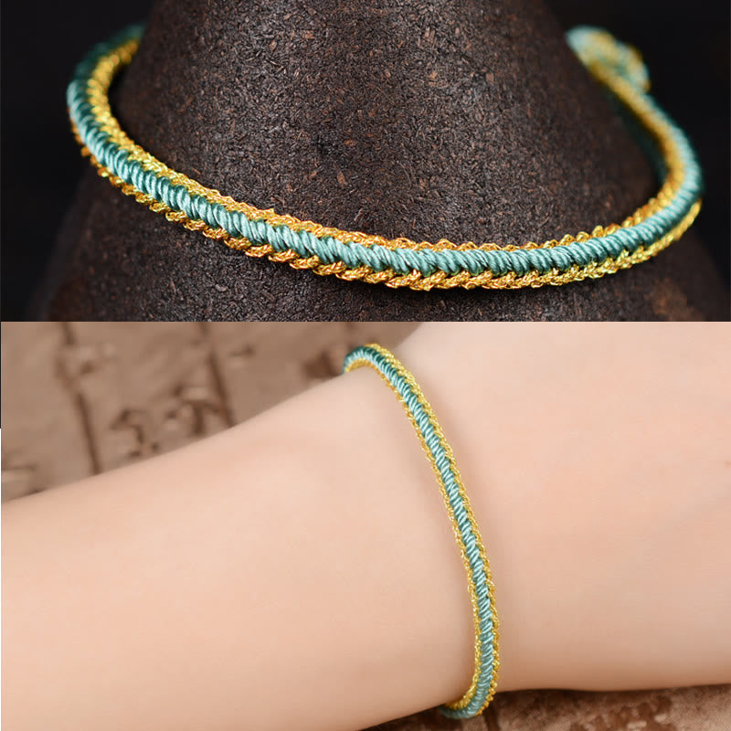 Two-Color Rope Handcrafted Eight Thread Peace Knot Bracelet - Image 8