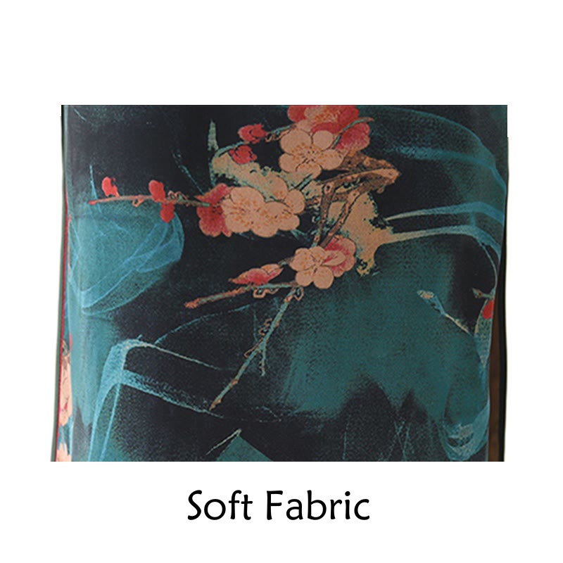 Vintage Pink Flowers Print Cheongsam Dress Women's Qipao Dress - Image 9