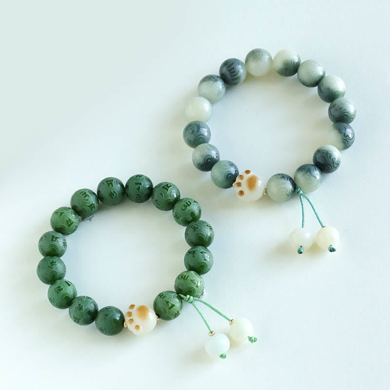 Bodhi Seed Om Mani Padme Hum Carved Harmony Bracelet - Image 17