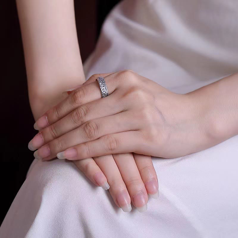 Vintage Auspicious Clouds Pattern Luck Ring - Image 6