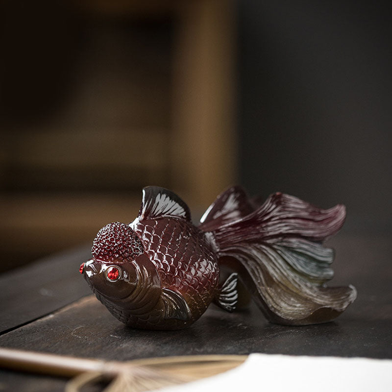 Color Changing Koi Fish Resin Tea Pet Wealth Home Figurine Decoration - Image 17