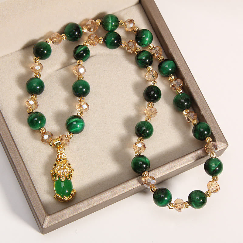 Tiger Eye Pixiu Fox Money Bag Protection Self Confidence Double Wrap Bracelet - Image 8