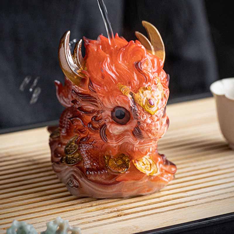 Color Changing Small Kirin Resin Tea Pet Home Figurine Decoration - Image 3