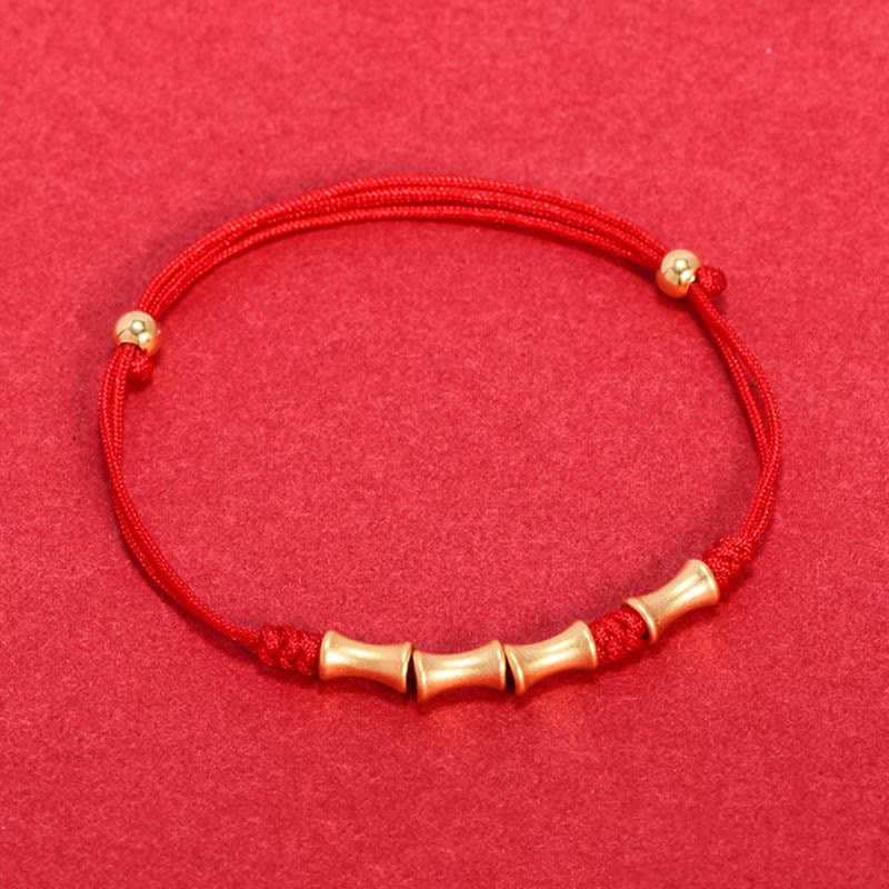 925 Sterling Silver Bamboo Design Protection Luck Braided Bracelet - Image 3