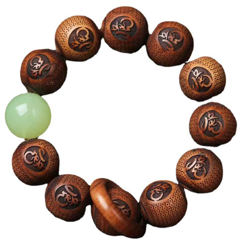 Tibetan Rosewood Engraving Tiger Protection Bracelet - Image 7