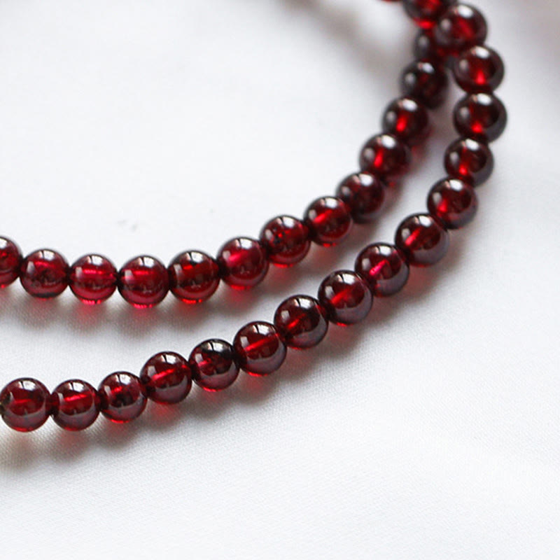 14K Gold Plated Natural Garnet Strawberry Quartz Stability Double Wrap Bracelet - Image 10