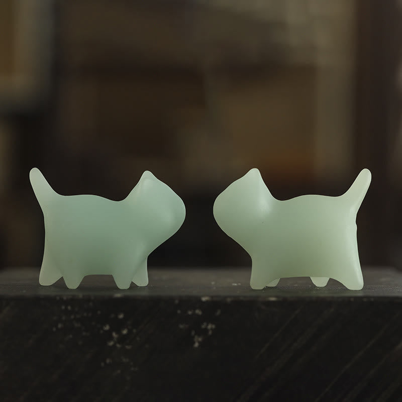 2Pcs Mini Cute Cat Glowstone Luminous Lucky Cat Energy Decoration - Image 5