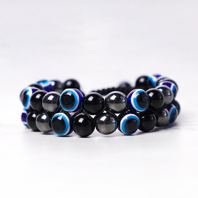 Evil Eye Hematite Tiger Eye Protection Beaded Bracelet - Image 17