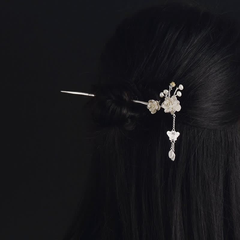 Plum Blossom Butterfly Love Freedom Tassel Hairpin - Image 3
