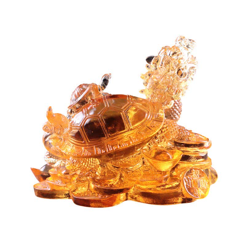 Feng Shui Dragon Turtle Coins Handmade Liuli Crystal Luck Art Piece Home Office Decoration - Image 20