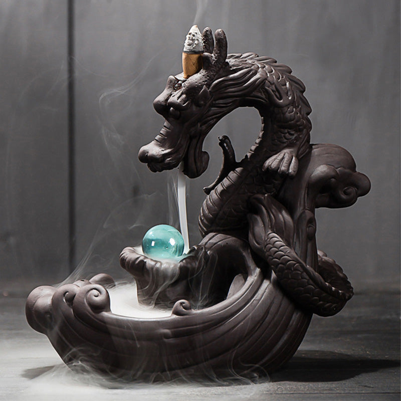 Tibetan Dragon Protection Incense Burner Decoration