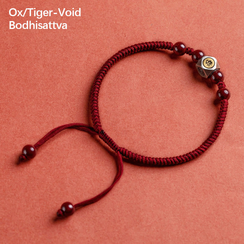 925 Sterling Silver Chinese Zodiac Natal Buddha Cinnabar Calm Bracelet - Image 8