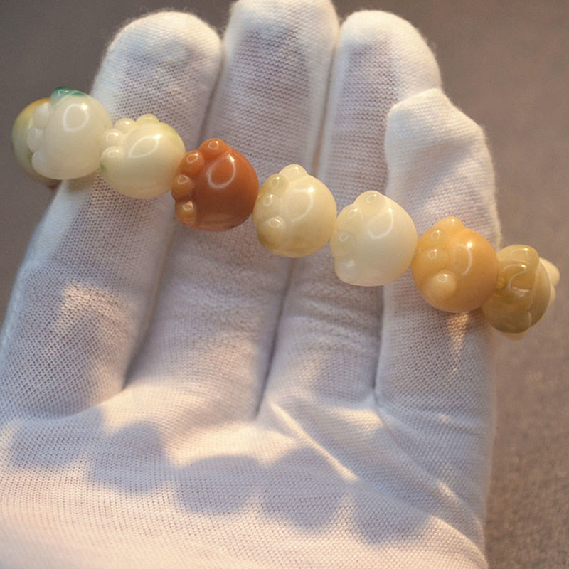 Multilayered Bodhi Seed Cute Cat Paw Calm Harmony Bracelet - Image 10