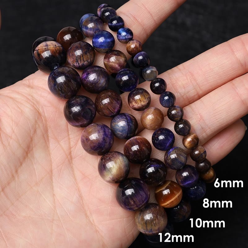 Natural Purple Tiger Eye Protection Strength Bracelet - Image 18