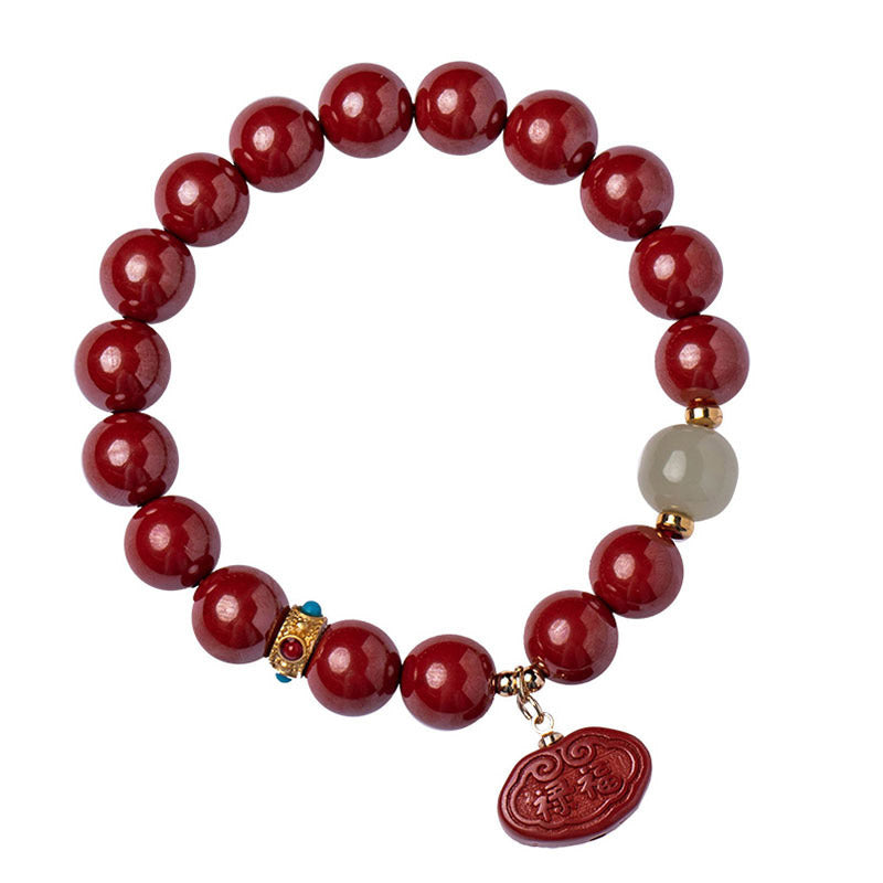 Cinnabar Jade Healing Protection Charm Bracelet - Image 12