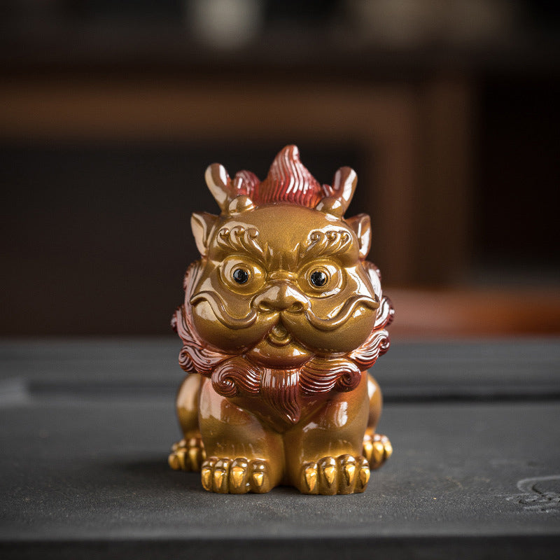 Color Changing Small PiXiu Resin Tea Pet Wealth Home Figurine Decoration - Image 4