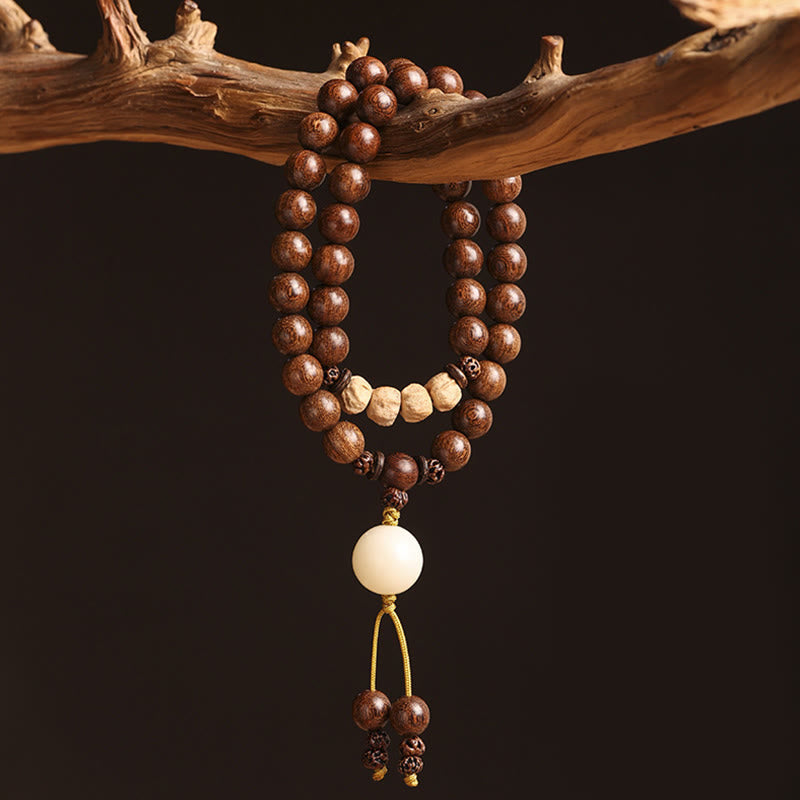 Sandalwood Small Leaf Red Sandalwood Bodhi Seed Purification Double Wrap Bracelet
