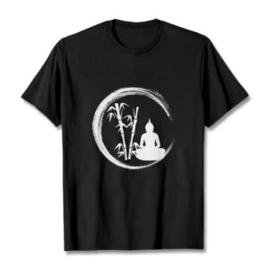 Zen Buddha Statue Sitting Bamboo Meditation Tee T-shirt
